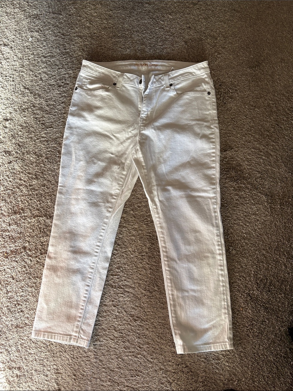 Michael Kors White Cropped Slim Jeans
